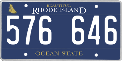 RI license plate 576646