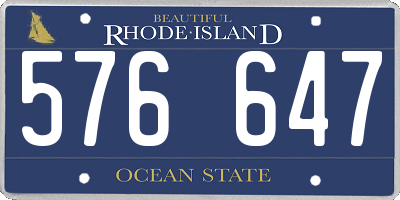 RI license plate 576647