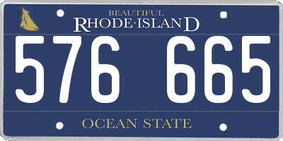 RI license plate 576665