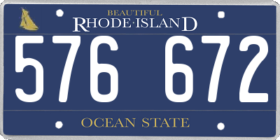 RI license plate 576672