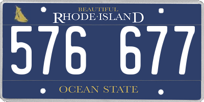 RI license plate 576677