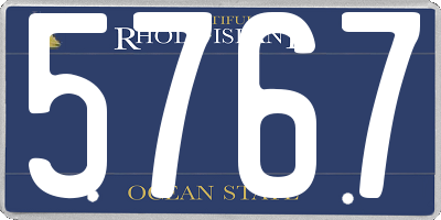 RI license plate 5767