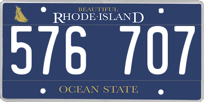 RI license plate 576707