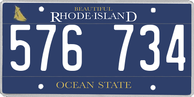 RI license plate 576734
