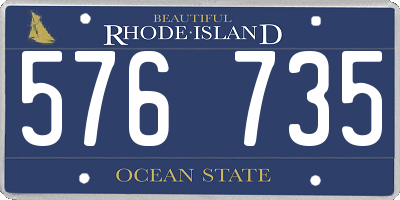 RI license plate 576735