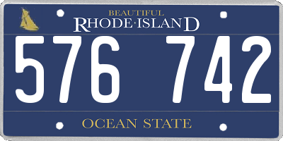 RI license plate 576742