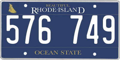 RI license plate 576749