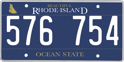RI license plate 576754