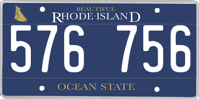 RI license plate 576756