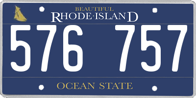 RI license plate 576757