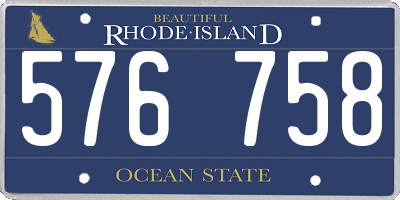 RI license plate 576758
