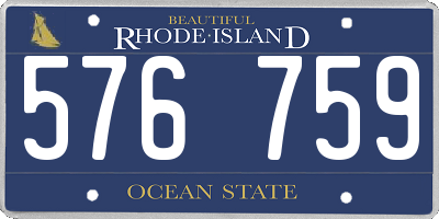 RI license plate 576759