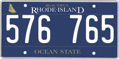 RI license plate 576765