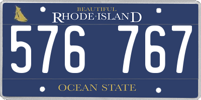 RI license plate 576767