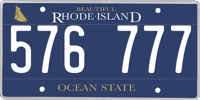 RI license plate 576777