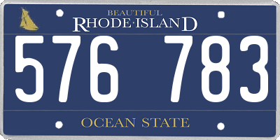 RI license plate 576783