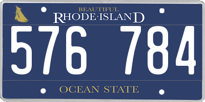 RI license plate 576784