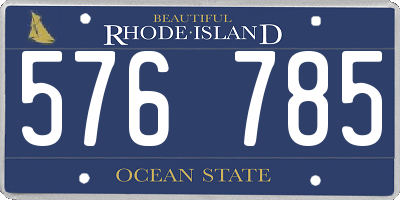 RI license plate 576785