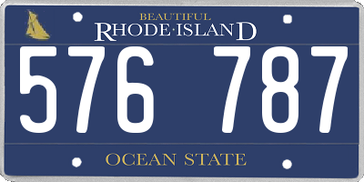 RI license plate 576787