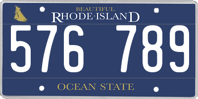 RI license plate 576789
