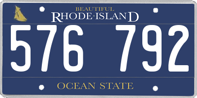 RI license plate 576792