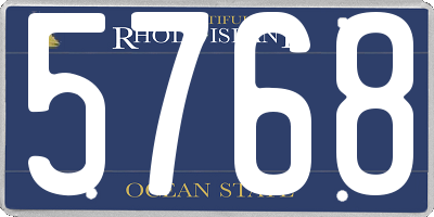 RI license plate 5768