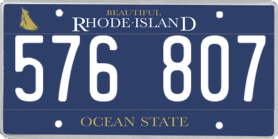 RI license plate 576807
