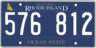 RI license plate 576812