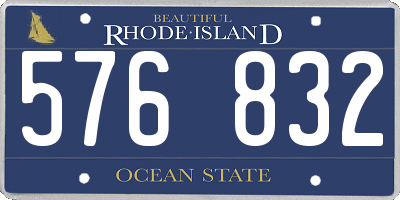 RI license plate 576832