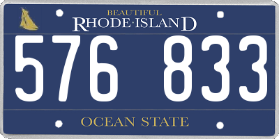 RI license plate 576833