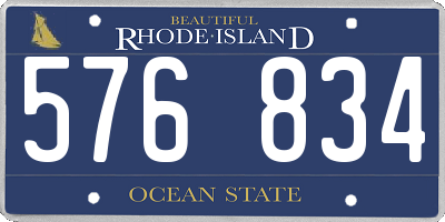 RI license plate 576834