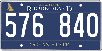 RI license plate 576840