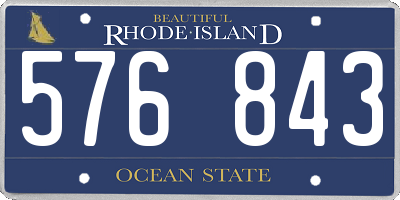 RI license plate 576843