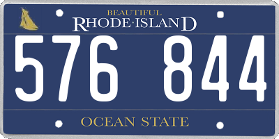 RI license plate 576844