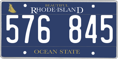 RI license plate 576845