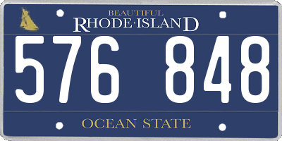 RI license plate 576848