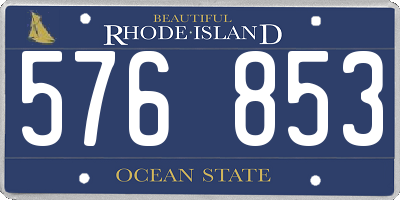 RI license plate 576853