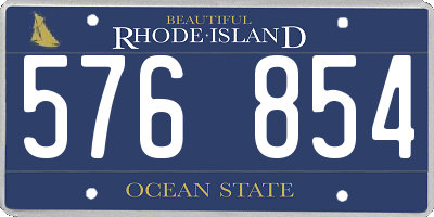 RI license plate 576854