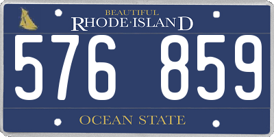 RI license plate 576859