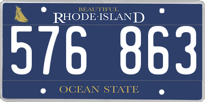 RI license plate 576863