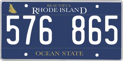 RI license plate 576865