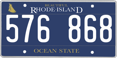 RI license plate 576868