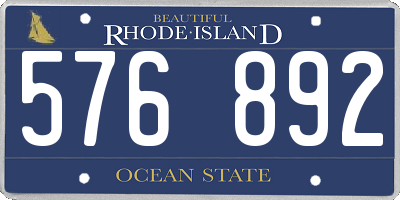 RI license plate 576892