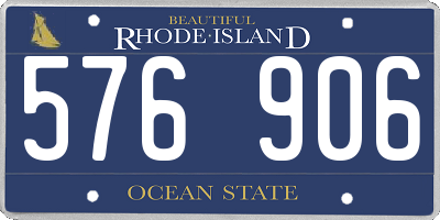 RI license plate 576906