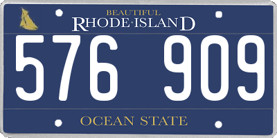 RI license plate 576909