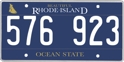 RI license plate 576923