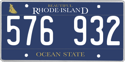 RI license plate 576932