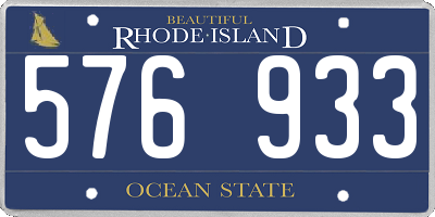 RI license plate 576933