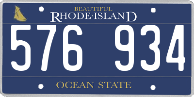 RI license plate 576934