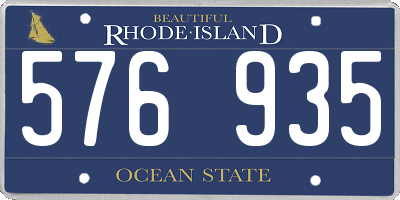 RI license plate 576935